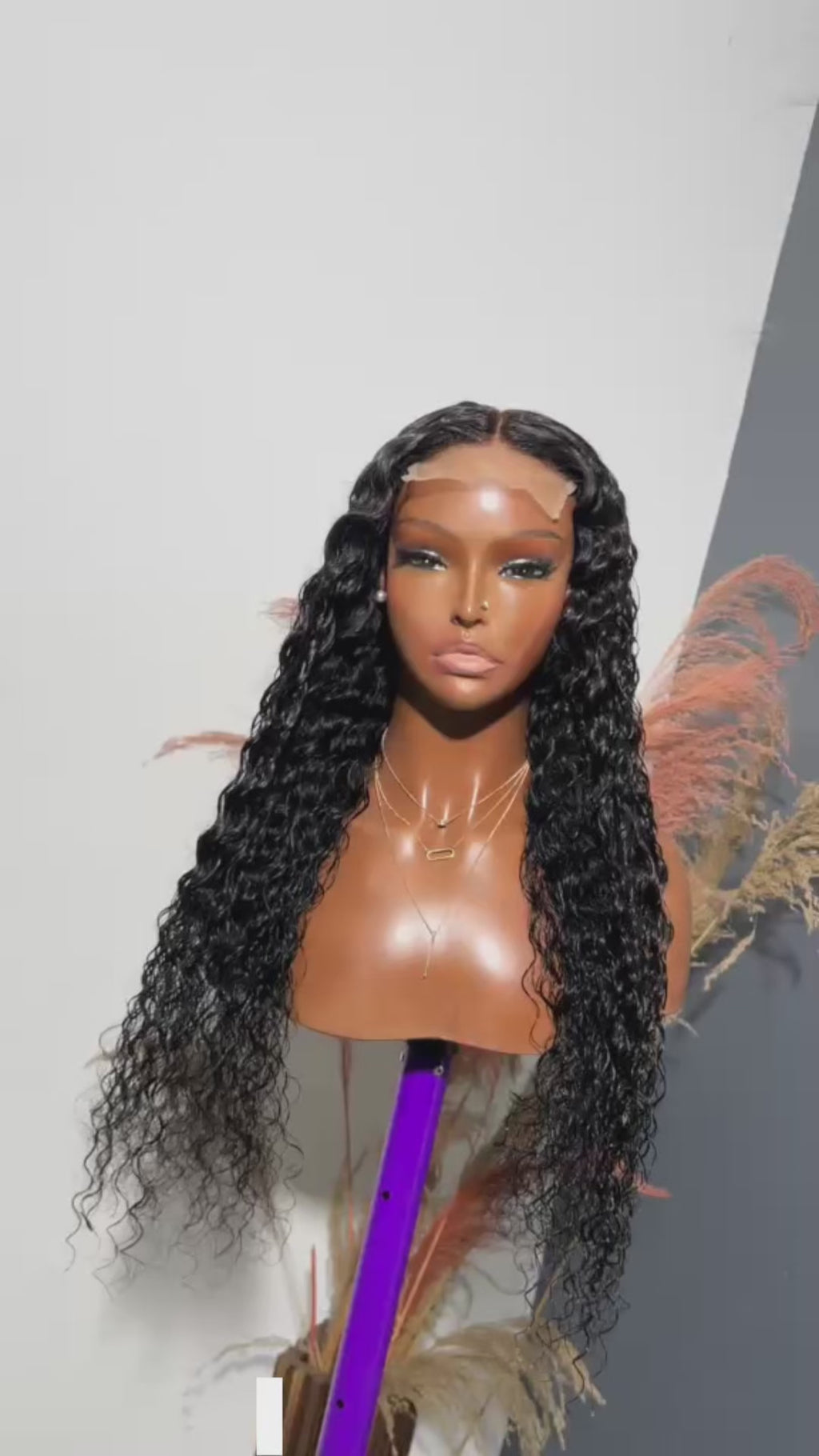 26” Deep Wave Human Hair Wig – 4x4 Transparent Lace (Glueless)